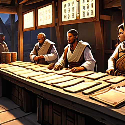 Home 6 **
"A bustling Lineage marketplace scene. A player character, modestly geared but with determined eyes, carefully examines various enhancement scrolls on a vendor's stall. Adena pouches are visible, and other players with more elaborate equipment pass by, hinting at the gap between F2P and paying players. Emphasis on the details of the scrolls and the player's focused expression. Warm, slightly gritty lighting."
**