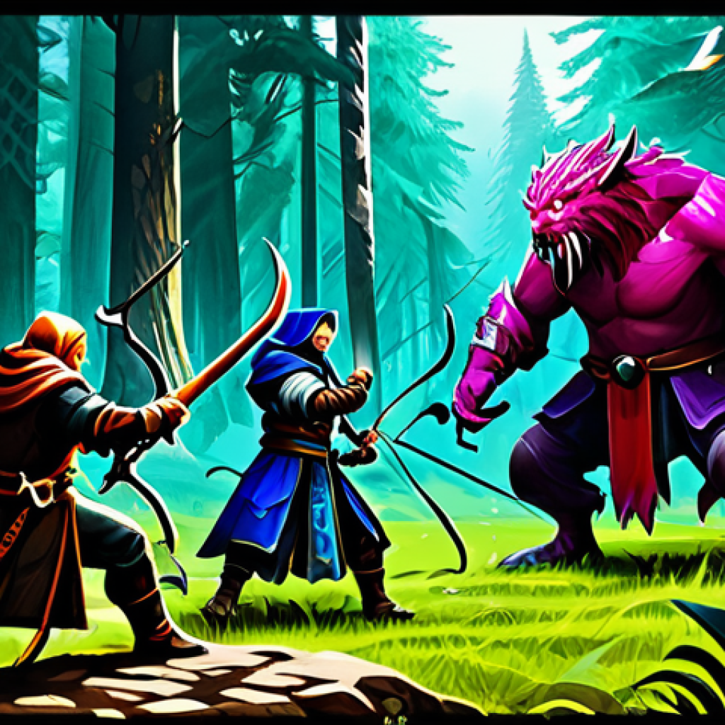 Dynamic World Event - Cooperative Monster Hunt**
"A group of diverse, fully-clothed adventurers (warriors, mages, archers) battling a large, fantastical monster in a vibrant, detailed forest environment. The characters are working together strategically, using various skills and abilities. Appropriate attire, safe for work, perfect anatomy, correct proportions, dynamic action pose, well-formed hands, proper finger count, fantasy art, high quality, professional illustration, digital painting. Family-friendly."
**