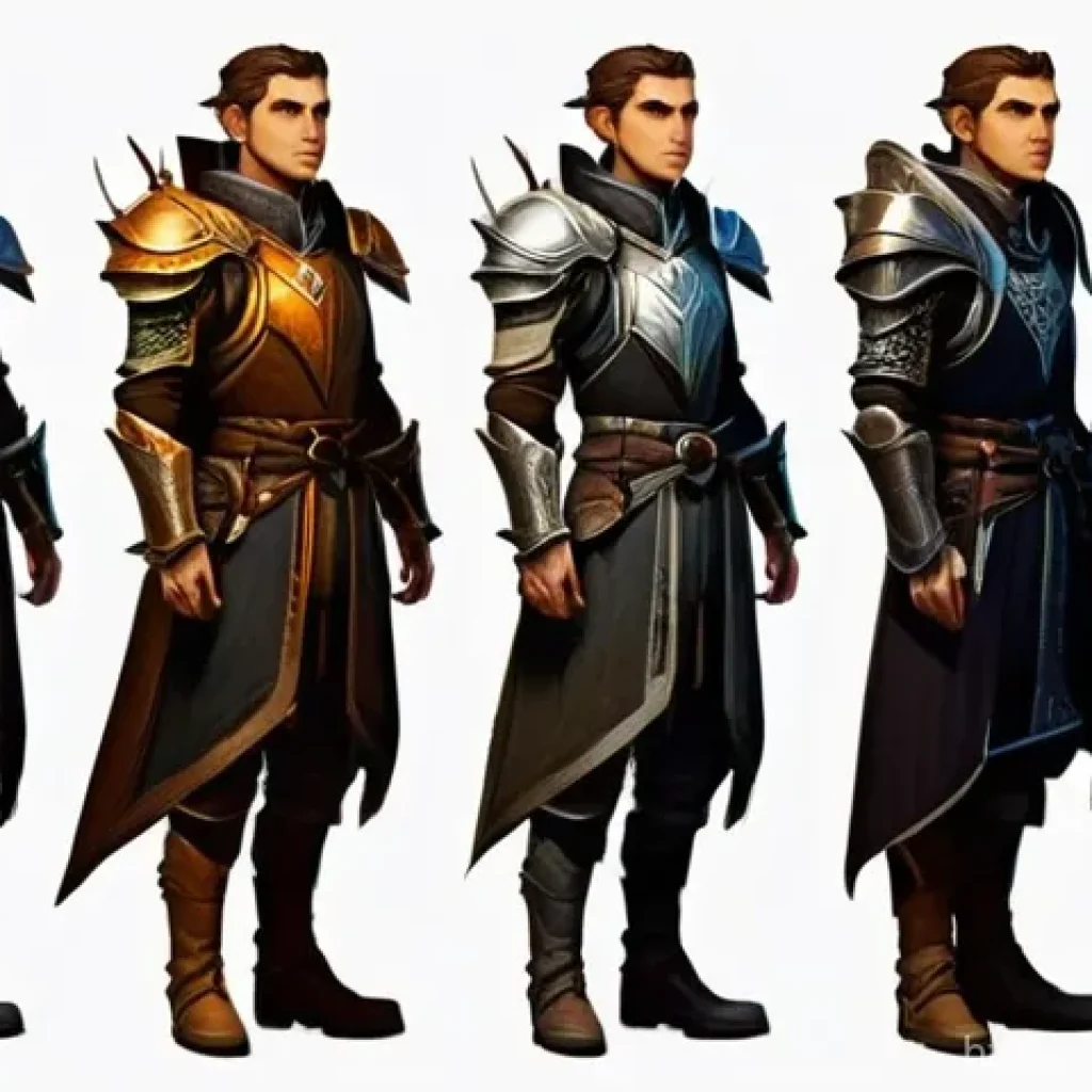 리니지 초보자를 위한 로드맵 - **Prompt:** A young human adventurer, male or female, stands at a magical character selection portal...