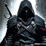 리니지 PVP 전략 가이드 - **Burst Assassin in Shadow Ambush**: A highly detailed, full-body image of a male or female Burst As...