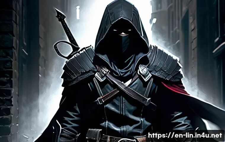 리니지 PVP 전략 가이드 - **Burst Assassin in Shadow Ambush**: A highly detailed, full-body image of a male or female Burst As...