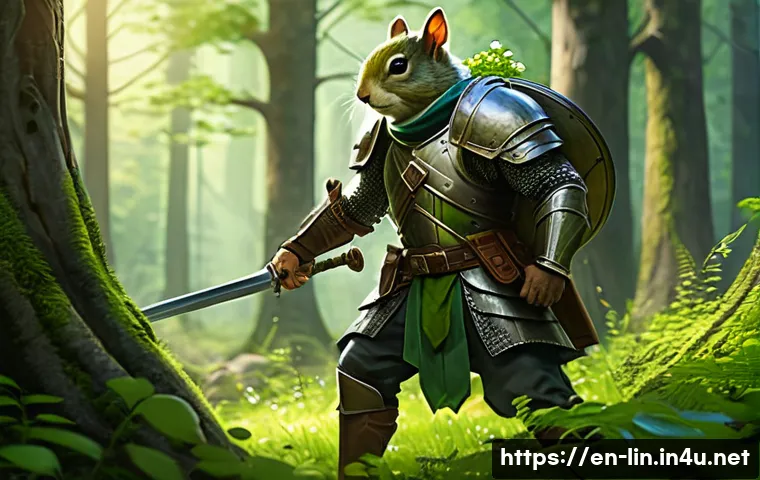 리니지 초보자 사냥터 정리 - **Prompt: "A new human warrior, in their late teens, wearing well-fitted but basic leather armor ove...