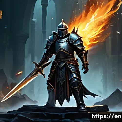 Home 17 리니지 네임드 몬스터 정보 - **"Death Knight's Dungeon Dominion"**
A highly detailed fantasy illustration depicting a climact...