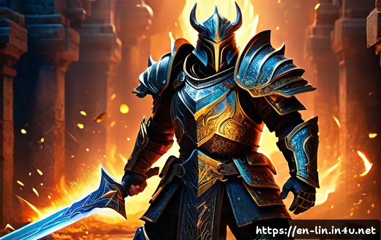 리니지 신규 이벤트 공지 - A dynamic fantasy battle scene featuring a powerful warrior wearing exclusive event armor with glowi...
