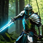 Home 22 리니지 공식 가이드북 리뷰 - A dynamic fantasy RPG battle scene showcasing a skilled warrior character in detailed ornate armor p...