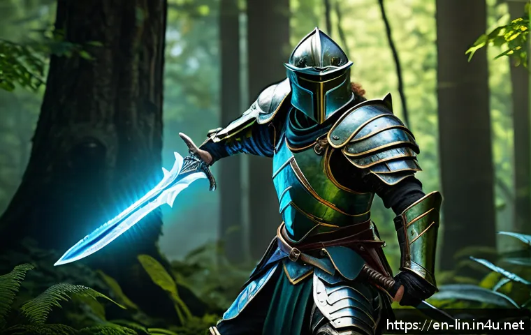 리니지 공식 가이드북 리뷰 - A dynamic fantasy RPG battle scene showcasing a skilled warrior character in detailed ornate armor p...