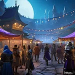 Home 20 리니지 특수 이벤트 활용법 - A dynamic fantasy MMORPG event scene showing a diverse group of players in detailed armor and event-...